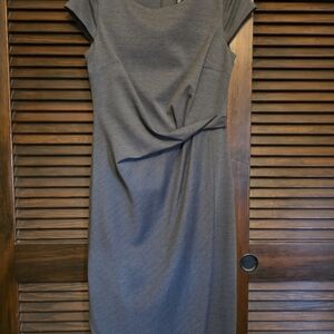 Jones New York Grey Cap-Sleeve Sheath Dress